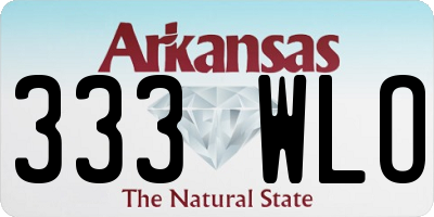 AR license plate 333WLO