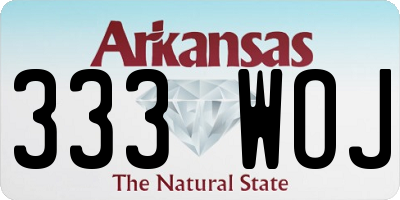 AR license plate 333WOJ