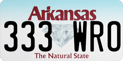 AR license plate 333WRO