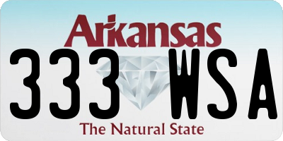 AR license plate 333WSA