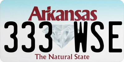 AR license plate 333WSE