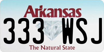 AR license plate 333WSJ