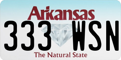 AR license plate 333WSN