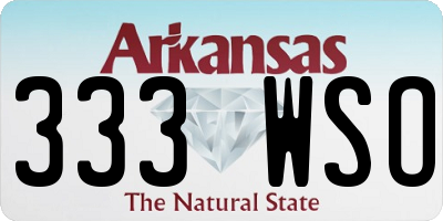 AR license plate 333WSO