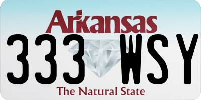AR license plate 333WSY