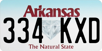 AR license plate 334KXD