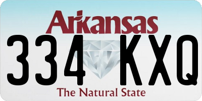 AR license plate 334KXQ