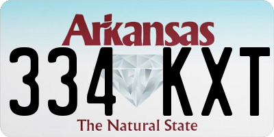AR license plate 334KXT