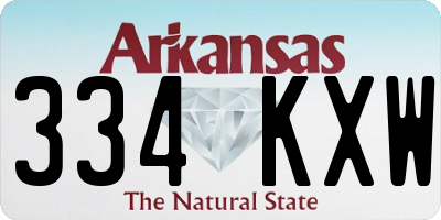 AR license plate 334KXW