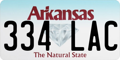 AR license plate 334LAC