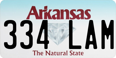 AR license plate 334LAM