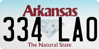 AR license plate 334LAO