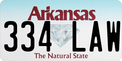 AR license plate 334LAW