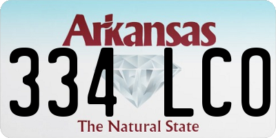 AR license plate 334LCO