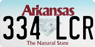 AR license plate 334LCR