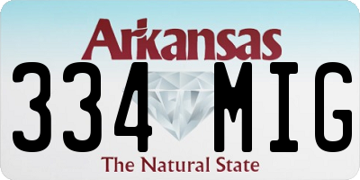 AR license plate 334MIG