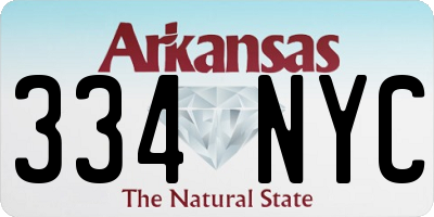 AR license plate 334NYC