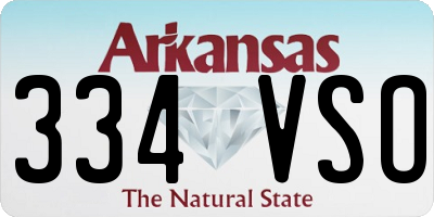 AR license plate 334VSO