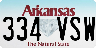 AR license plate 334VSW