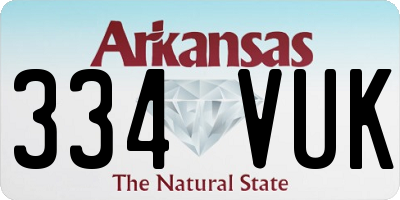 AR license plate 334VUK