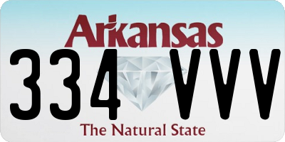 AR license plate 334VVV