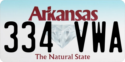 AR license plate 334VWA