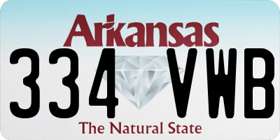 AR license plate 334VWB