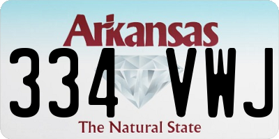 AR license plate 334VWJ