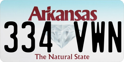 AR license plate 334VWN