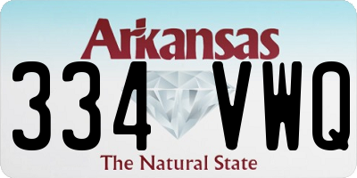 AR license plate 334VWQ