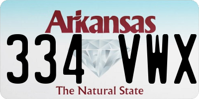 AR license plate 334VWX
