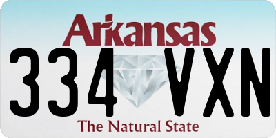 AR license plate 334VXN