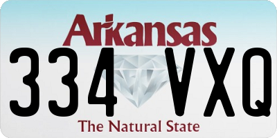 AR license plate 334VXQ