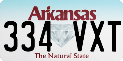 AR license plate 334VXT
