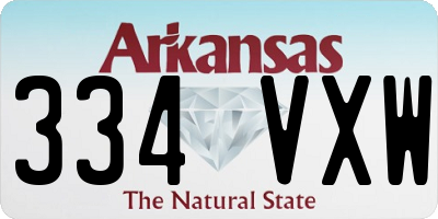 AR license plate 334VXW