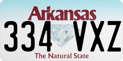 AR license plate 334VXZ