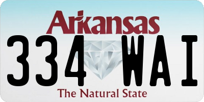 AR license plate 334WAI