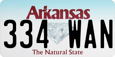 AR license plate 334WAN