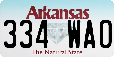 AR license plate 334WAO