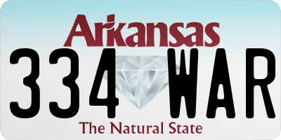AR license plate 334WAR