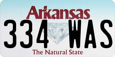 AR license plate 334WAS