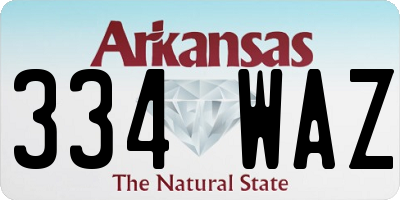 AR license plate 334WAZ