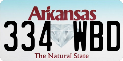 AR license plate 334WBD