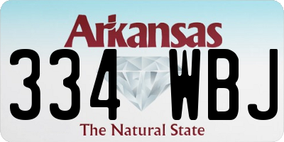 AR license plate 334WBJ