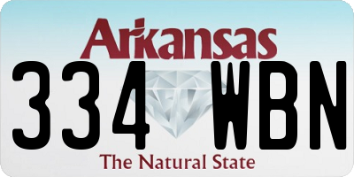 AR license plate 334WBN