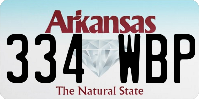 AR license plate 334WBP