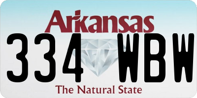 AR license plate 334WBW