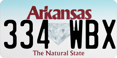AR license plate 334WBX