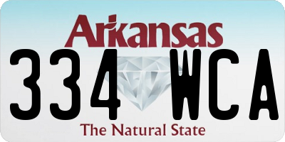 AR license plate 334WCA