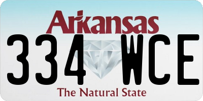 AR license plate 334WCE